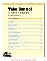 Take Control of Fonts in Leopard (1.0) SAMPLE