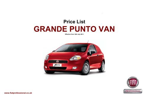 Fiat van sale price list