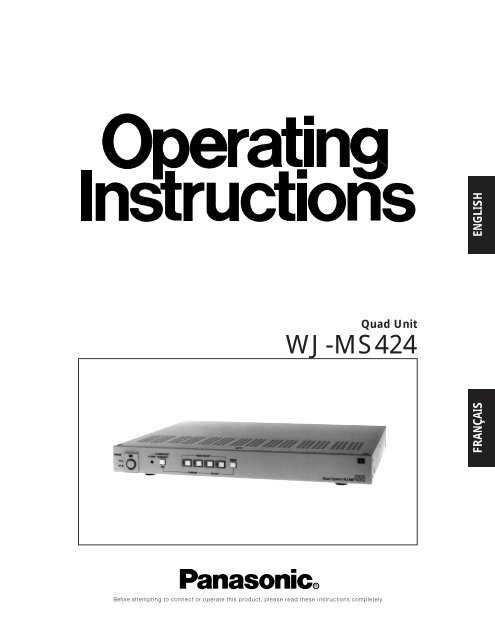 Panasonic WJ-MS424 Quad Split user manual - Talamas