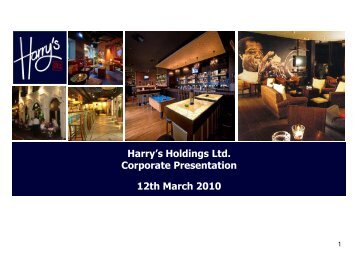 Harry's Holdings Ltd. Corporate Presentation Corporate ... - ACRA