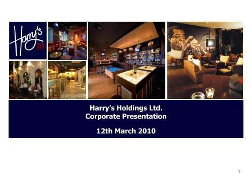 Harry's Holdings Ltd. Corporate Presentation Corporate ... - ACRA