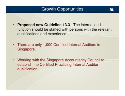 INTERNAL AUDIT THE NICHE FOR GROWTH - ACRA