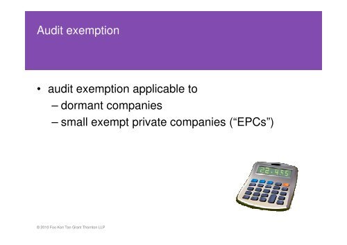 Audit Exemption for Small Companies - Accounting and - ACRA