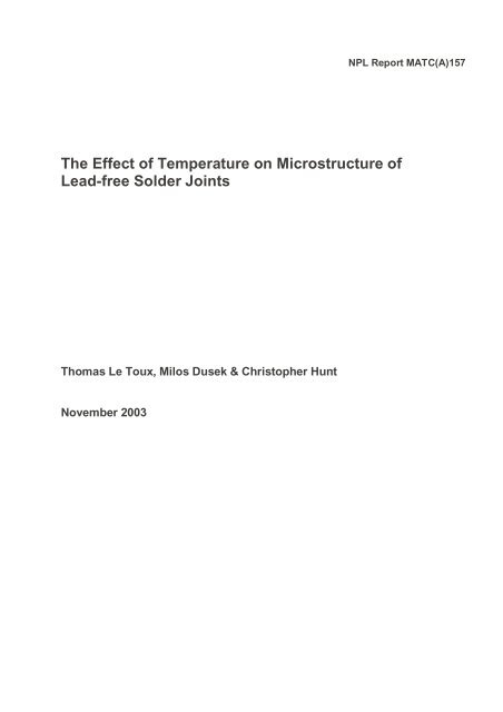 The Effect of Temperature on Microstructure of Lead-free Solder Joints