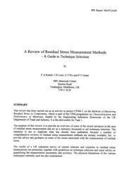 A Review of Residual Stress Measurement Methods - NPL ...