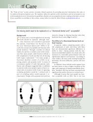 Point of Care - Removable Prosthodontics - Dalhousie University