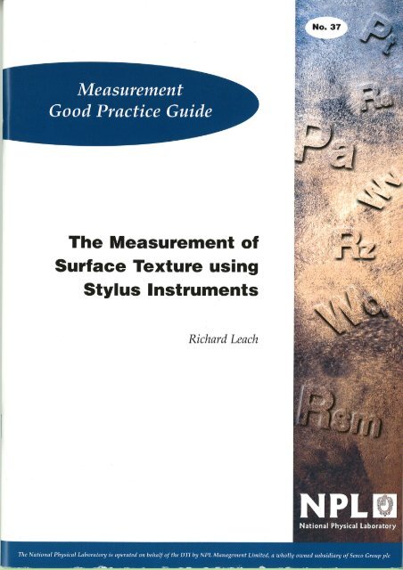 The Measurement of Surface Texture using Stylus Instruments - NPL