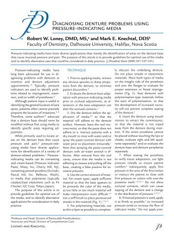 Diagnosing denture problems using pressure-indicating media