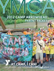 2012 CAMP ARROWHEAD - YMCA of Greater Rochester