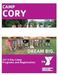 2013 Cory Day Camp Brochure - YMCA of Greater Rochester