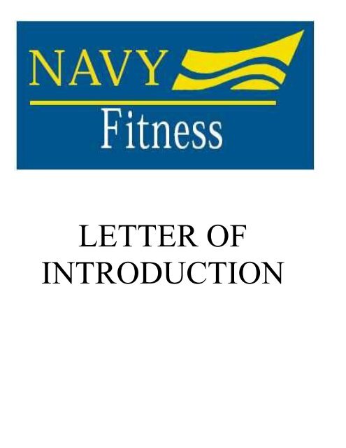 letter of introduction - Fitness, Sports and Deployed Forces Support