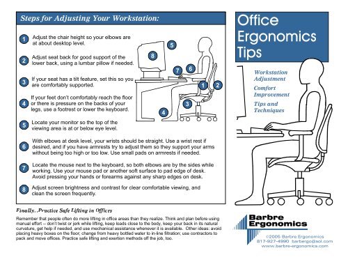 Office Ergonomics Tips 2005 Risk Management And Safety