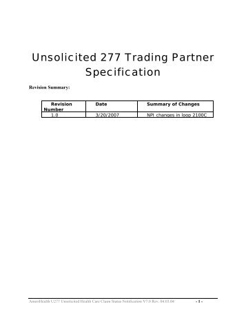 277 Unsolicited Health Care Claim Status ... - AmeriHealth.com