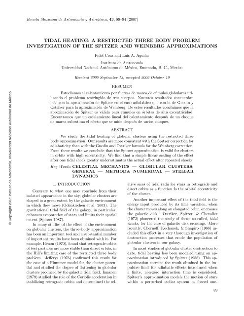 tidal heating - Instituto de AstronomÃ­a - UNAM