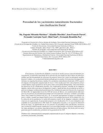 Porosidad de los yacimientos naturalmente fracturados - Revista ...