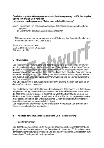 Durchführung des Aktionsprogramms der Landesregierung zur ...