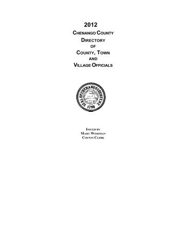 County Directory - Chenango County Government