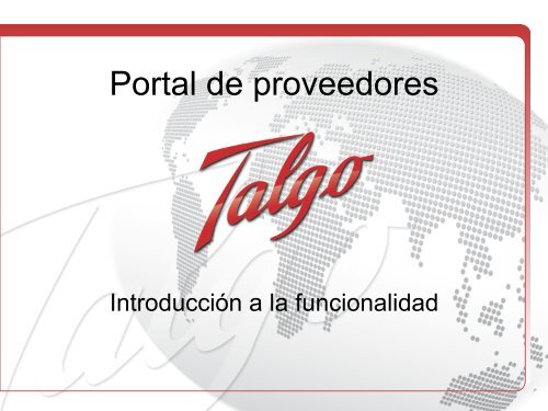 PresentaciÃ³n Talgo Supplier Portal