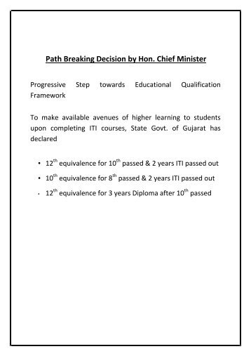 Path Breaking Decision by Hon. Chief Minister - Talim Rojgar