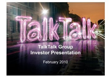 TalkTalk Group Investor Presentation - TalkTalk Telecom Group PLC