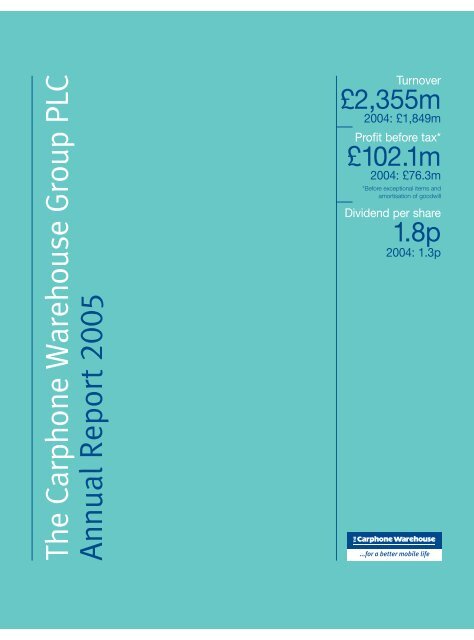 The Carphone Warehouse Group PLC Annual Report 2005