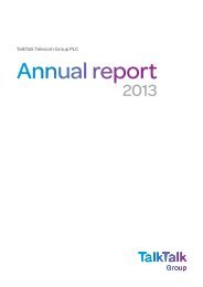 Download the Annual Report - TalkTalk Telecom Group PLC