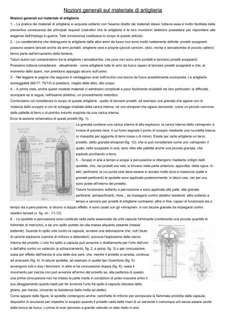 Nozioni generali sul materiale di artiglieria