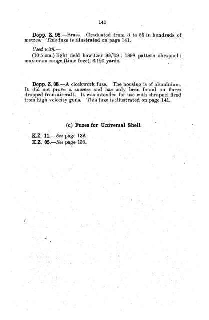 Notes on German fuzes and typical French and Belgian fuzes