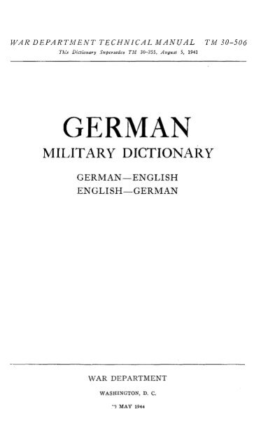 german military dictionary