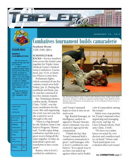 Combatives tournament builds camaraderie - Tripler Army Medical ...