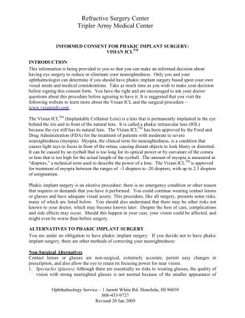 INFORMED CONSENT - ICL - Tripler Army Medical Center