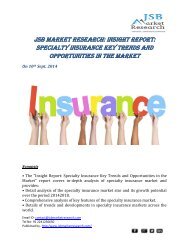 JSB Market Research: Insight Report: Specialty Insurance Key Trends and Opportunities in the Market