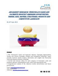 JSB Market Research: Venezuela's Cards and Payments Industry: Emerging Opportunities, Trends, Size, Drivers, Strategies, Products and Competitive Landscape