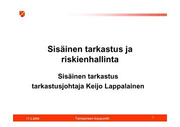 SisÃ¤inen tarkastus ja riskienhallinta - Tampereen kaupunki