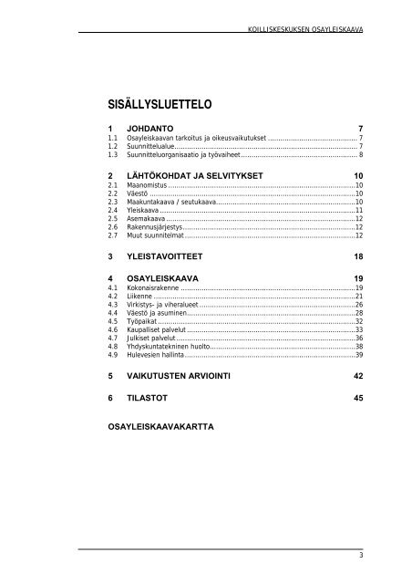 Koilliskeskuksen osayleiskaava, selostus - Tampereen kaupunki