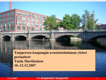 Yhdistysten ja yhteisÃ¶jen toiminta-avustukset - Tampere