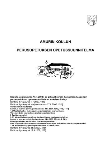 Amurin koulun opetussuunnitelman - Tampereen kaupunki