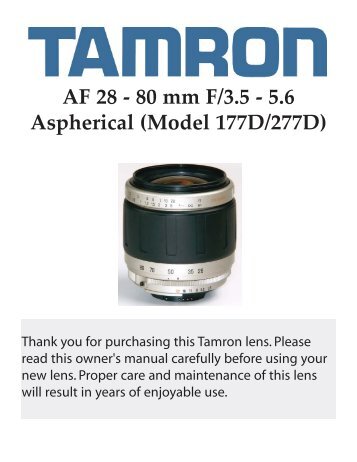 AF 28-80mm F/3.5-5.6 Aspherical - Tamron