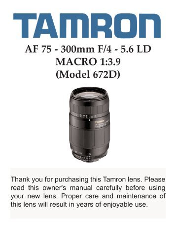 AF 75 - 300mm F/4 - 5.6 LD MACRO 1:3.9 (Model 672D) - Tamron