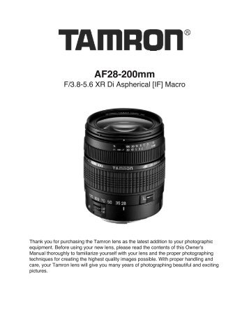 28-200mm F/3.8-5.6 XR Di Aspherical (IF) (A031) - Tamron