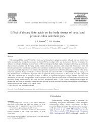 Effect of dietary fatty acids on the body tissues of larval and juvenile ...