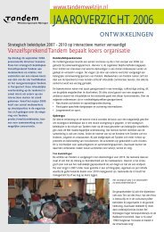 JAAROVERZICHT 2006 - Tandem Welzijn
