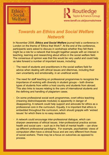 Ethics and Social Welfare Network.pmd