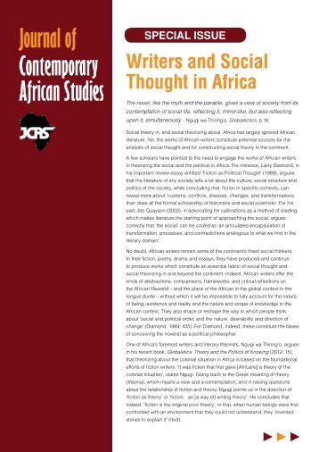 Writers and Social Thought in Africa