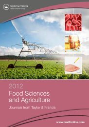 2012 Food Sciences and Agriculture - Taylor & Francis