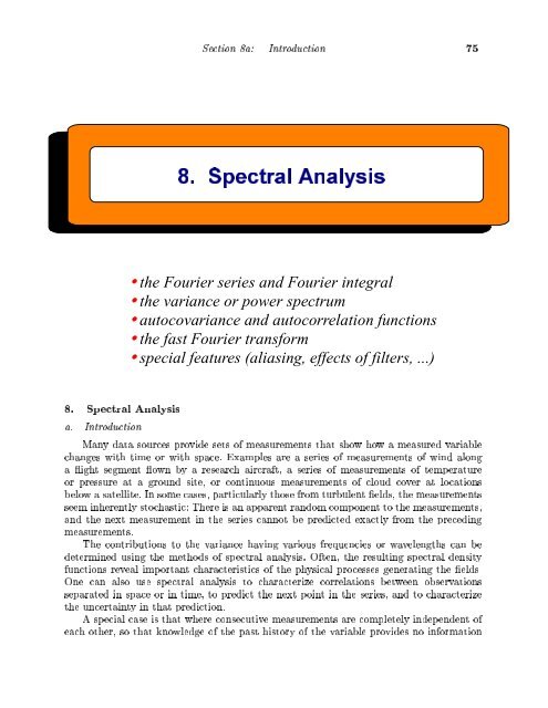 Section a: Introduction (5 01 23456789 @A89BCDC 8. Spectral ...