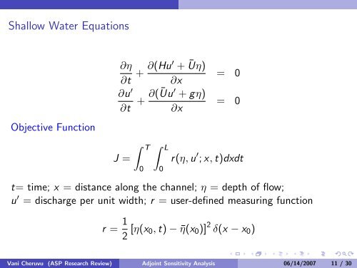 Sensitivity Analysis for Shallow Water Equations - Advanced Study ...