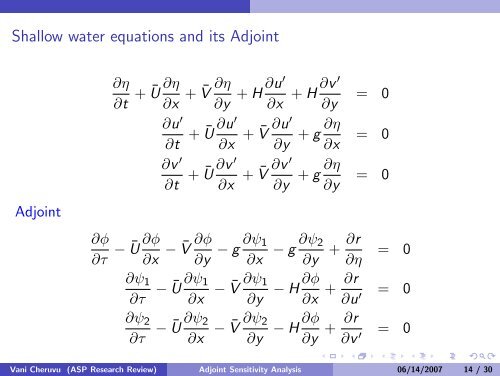 Sensitivity Analysis for Shallow Water Equations - Advanced Study ...