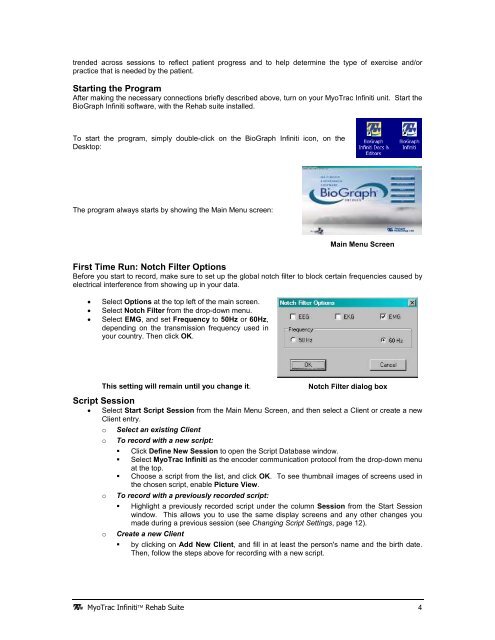 Myotrac Infiniti Rehab Suite w/Incontinence - User Manual