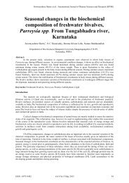 Seasonal changes in the biochemical composition of freshwater ...